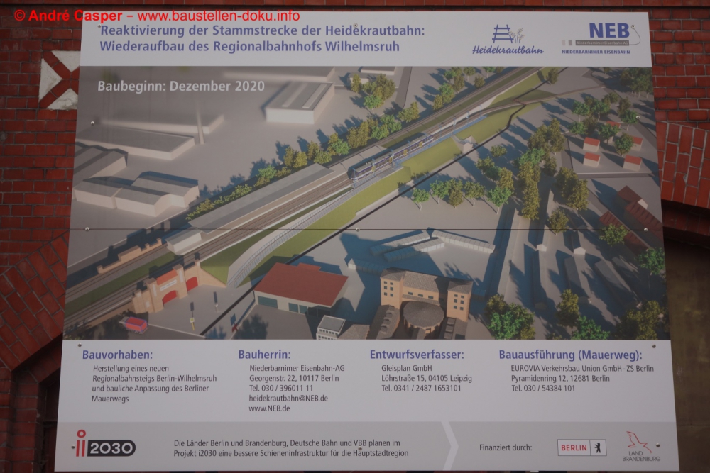 Bautafel Wilhelmsruher Damm Mauerweg