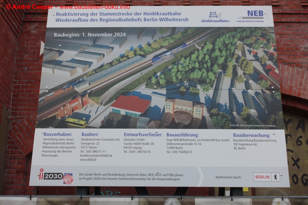 Bautafel Wilhelmsruher Damm Bahnhof